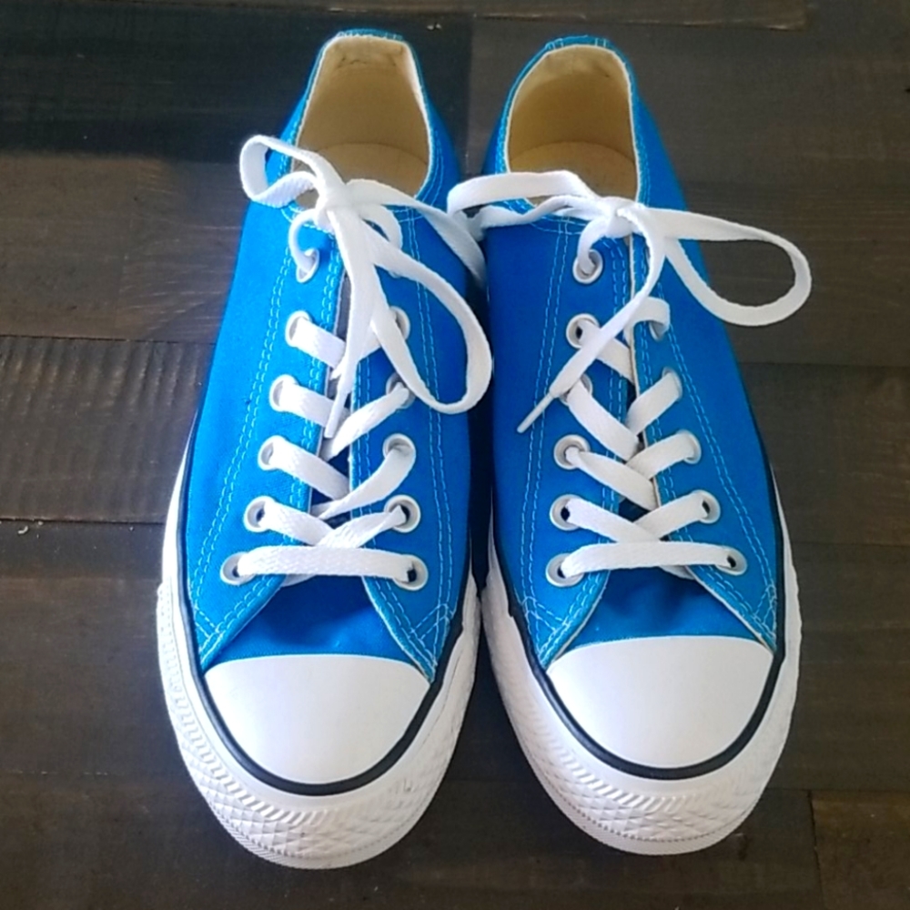 Turquoise Converse sneakers